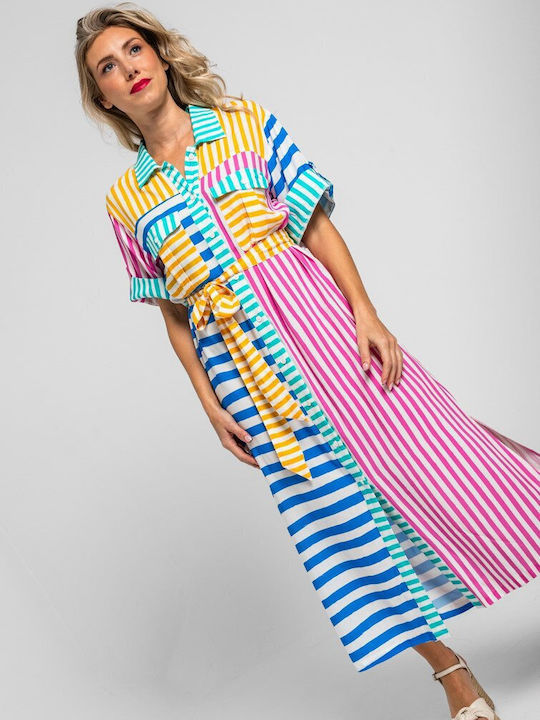 Sommer Midi Hemdkleid Safari