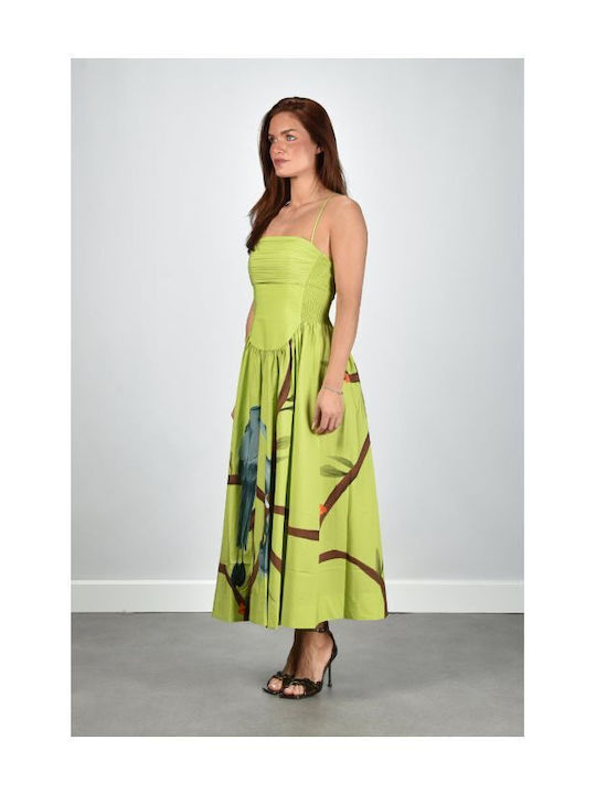 Summer Maxi Dress Bird Print