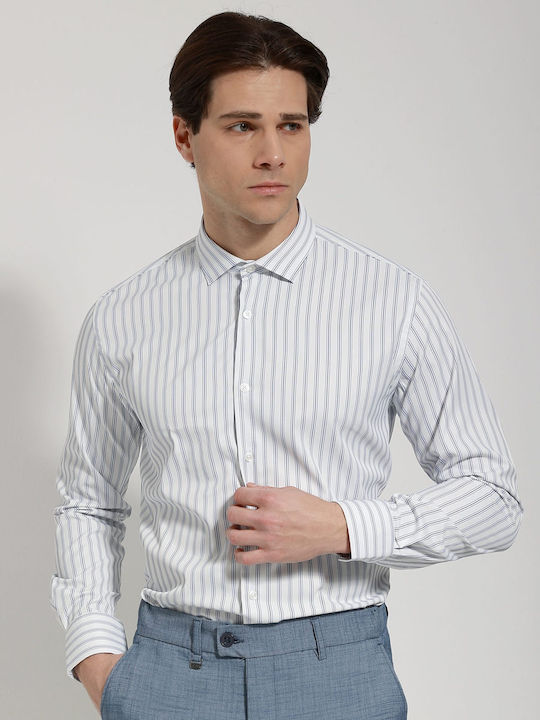 Short Sleeve Shirt in Narrow Fit Blue