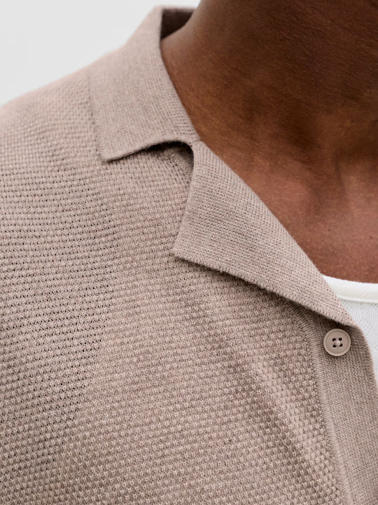 Resort Short Sleeve Shirt in Regular Fit Beige