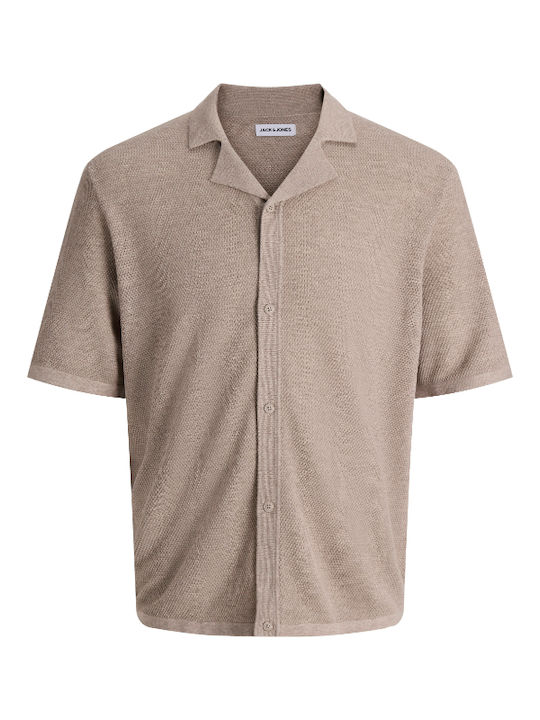 Resort Short Sleeve Shirt in Regular Fit Beige