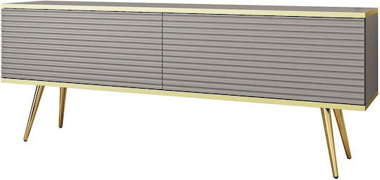 Έπιπλο TV Επιδαπέδιο Γκρι + Χρυσό 135x32x53εκ. Έπιπλο TV Επιδαπέδιο Γκρι + Χρυσό 135x32x53εκ.