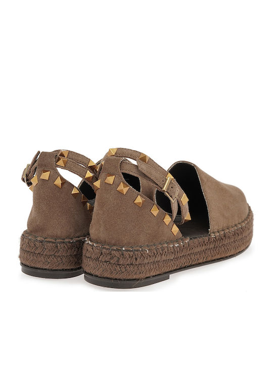 Women's Platforms In Tabac Brown Espadrille Style
