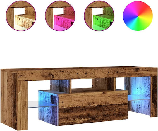 TV Stand with LED Lighting Brown M120xD40xH40cm