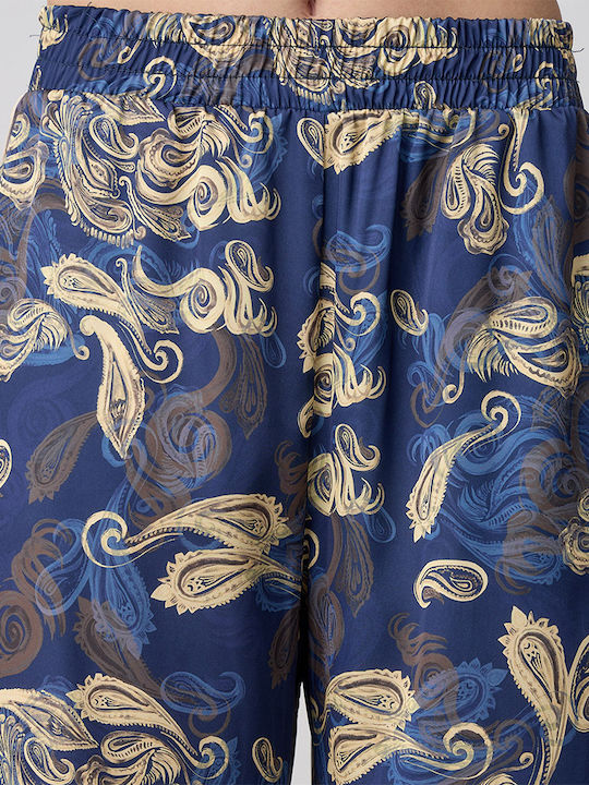 Damenhose mit Gummiband in Regulärer Passform Blau
