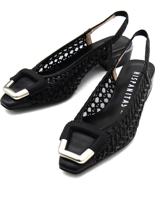 Leder Spitze Zehen Pumps mit Hochem Absatz Schwarz