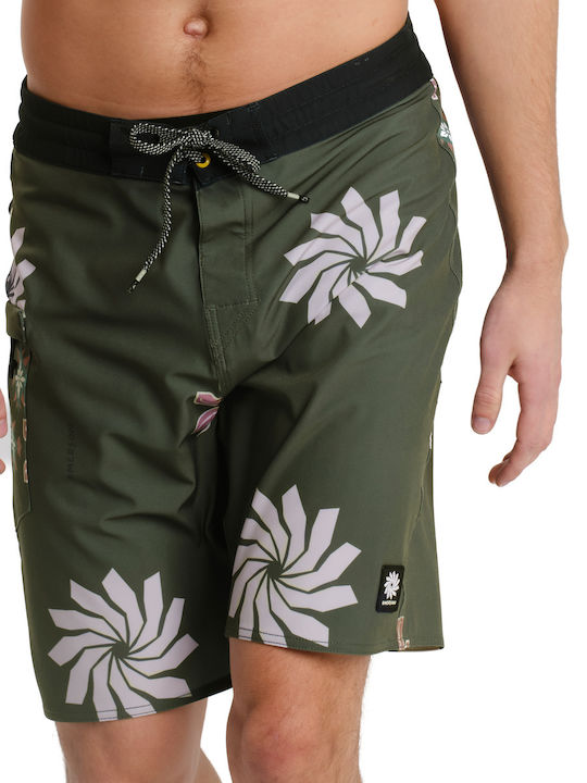 Costum De Baie Bărbați Bermude Verzi Cu Model