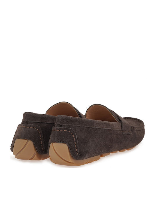 Suede Ανδρικά Loafers σε Καφέ Χρώμα