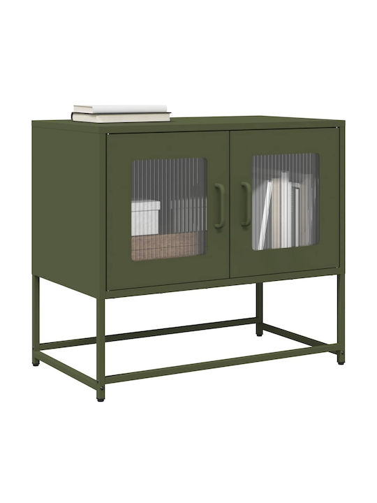 Metal TV Stand Olive Green Green 68x39x60.5cm