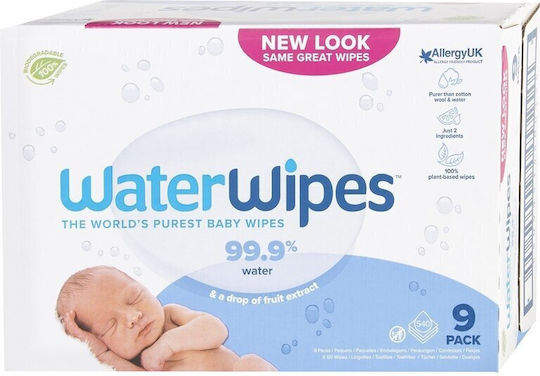 WaterWipes Бебешки Кърпички с 99.9% Вода Без Алкохол и Парабени 1080 Броя