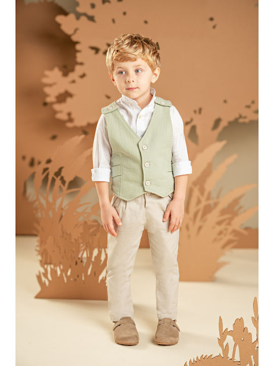 Baby Bloom Βαπτιστικό Κοστούμι με Γιλέκο για Αγόρι Τιρκουάζ