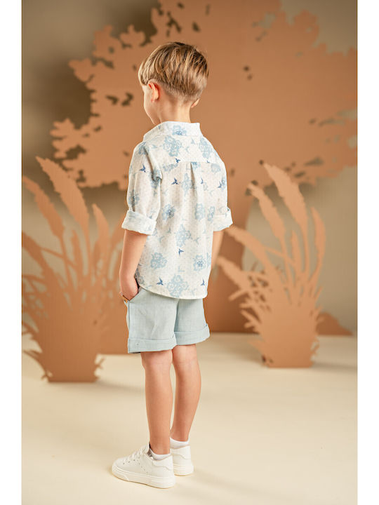 Baby Bloom Boys' Baptism Suit Linen Light Blue 5 Pieces