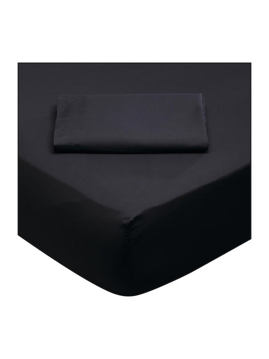 Das Home Sheet Super-Double with Elastic 170x200+35cm. 1015 Black
