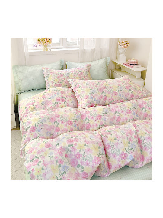 Rythmos Aireys Spirit Bed Sheets Set Super-Double 230x260cm Green (4pcs)