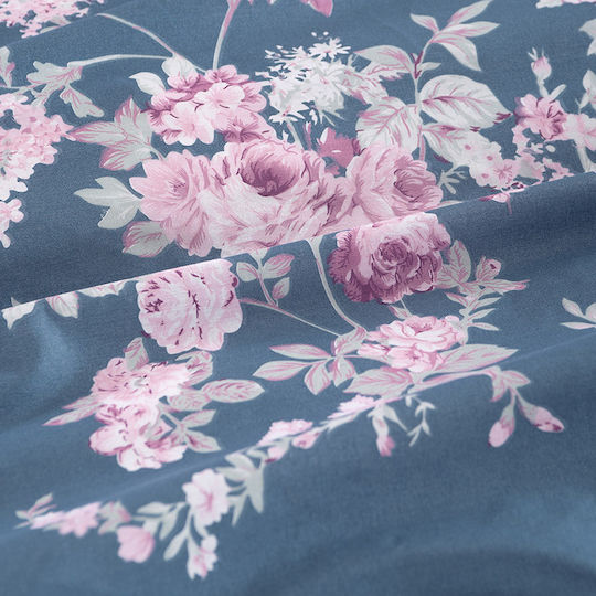 Rythmos Springtime Nova Σετ Σεντόνια Μονά 160x260εκ. Navy Μπλε (3τμχ)