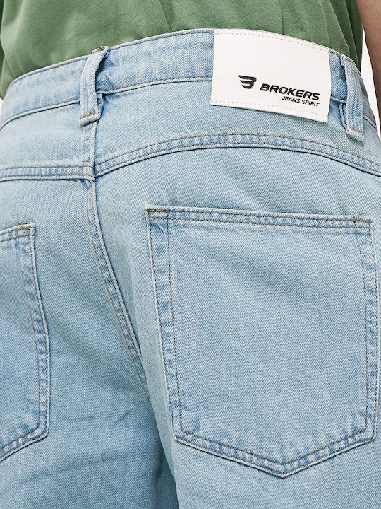 Ανδρικό Παντελόνι Τζιν με Regular Baggy Εφαρμογή Μπλε