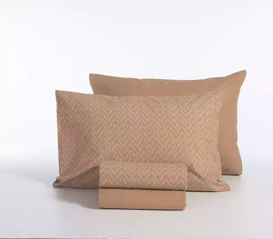 Nef-Nef Homeware Сет Чаршафи с Ластик 160x200+35см. Suspen Карамел 4бр