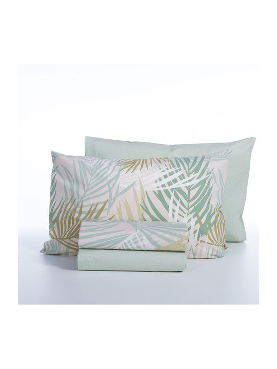 Nef-Nef Homeware Sheet Sets Queen 240x270cm. Amazon Green 4pcs