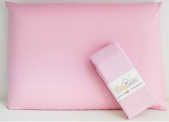 My Home Luxury Bettwäsche-Set mit 2 Kissenbezügen Super-Doppel mit Gummiband 160x200+25cm. Monochrome Pink 3Stück