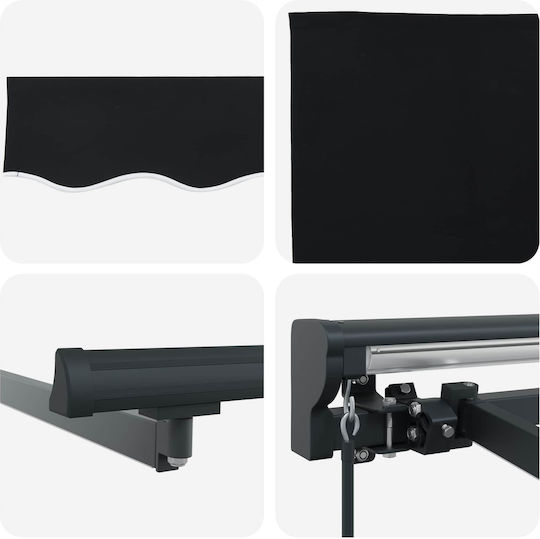 vidaXL Markisenrahmen Schwarz mit PU-Beschichtung 2,5x3m