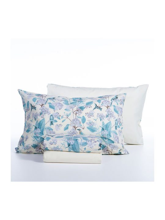 Nef-Nef Homeware Сет Чаршафи с Ластик 160x200+35см. Dream On Синьо 4бр