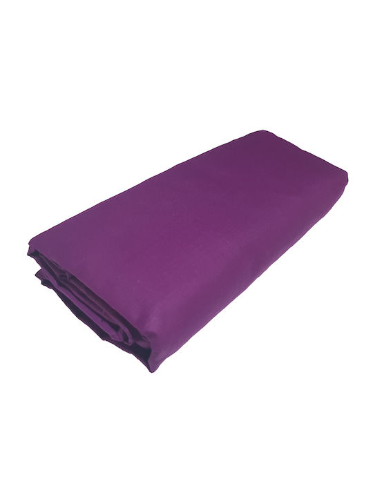 Le Blanc Sheet for Single Bed with Elastic 100x200+20cm. Cotton Line Purple
