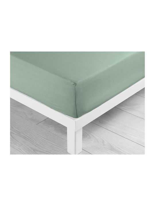 Douceur d'Intérieur Sheet for Single Bed with Elastic 90x190+30cm. Lina Sage