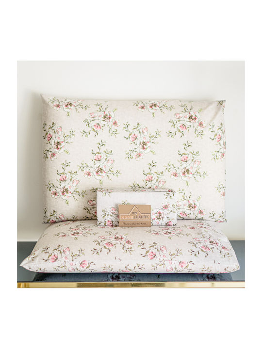 My Home Luxury Sheet Set with 2 Pillowcases Super-Double with Elastic 160x200cm. Multicolour 3pcs