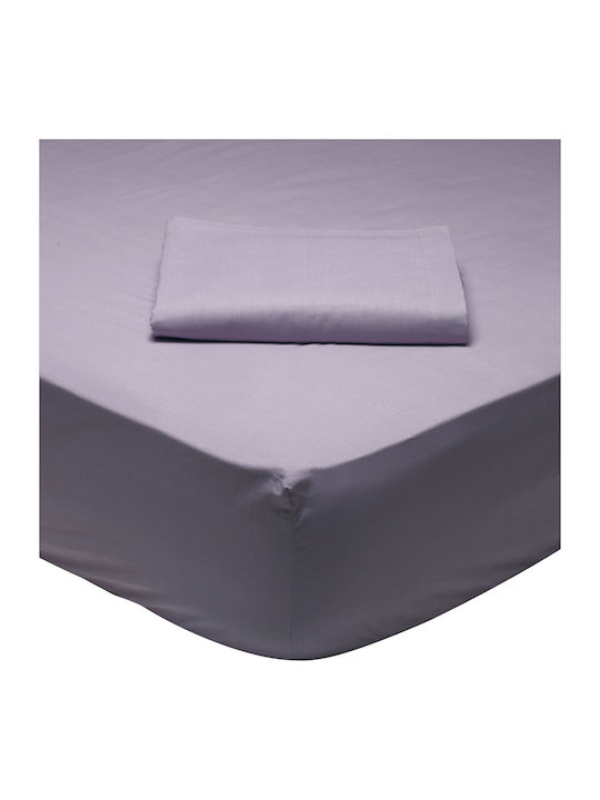 Das Home Sheet for Single Bed with Elastic 100x200+35cm. 1009 Lilac