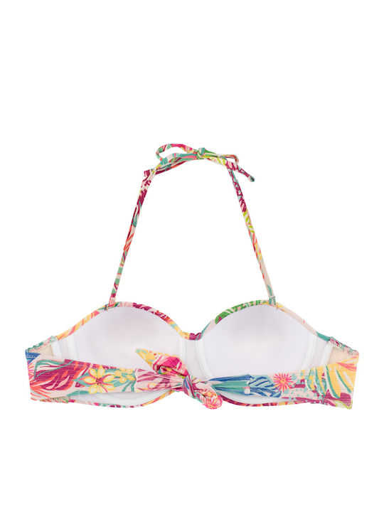 Costum De Baie Bikini Push-up Cu Burete Lurex Glam Bej-Roz Damă