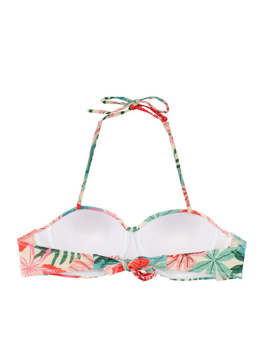Γυναικείο Μαγιό Bikini Push-up Μπανέλα Lurex Glam Μπεζ Κοραλί