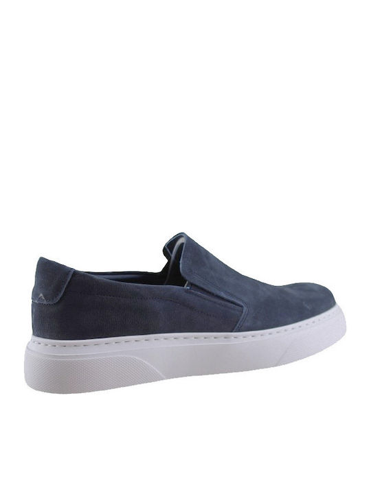 Leder Herren Slip-Ons Blau