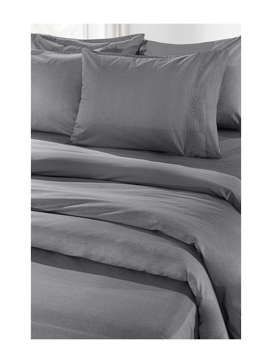Guy Laroche Sheet for Single Bed 170x270cm. Color Plus Anthracite