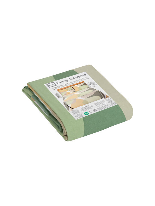 Family Enterprise Sheet for Single Bed with Elastic 110x200+35cm. Green