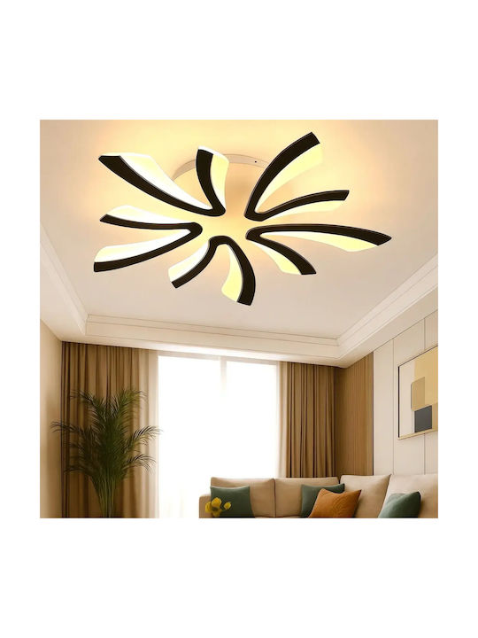 Stewehome Μοντέρνα Πλαφονιέρα Μαύρη Led Πενταπλή Τριών Χρωμάτων 65x15cm Stewehome Μοντέρνα Πλαφονιέρα Μαύρη Led Πενταπλή Τριών Χρωμάτων 65x15cm