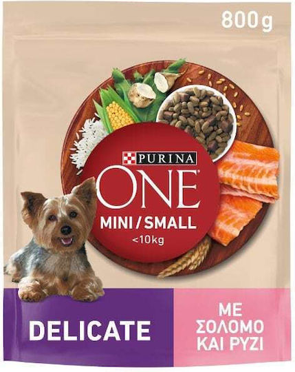 Purina One 0.8kg Dry Food for Small Breed Dogs with Rice and Salmon