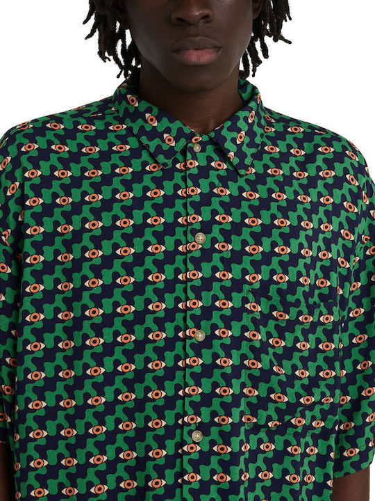 Resort Short Sleeve Shirt in Wide Fit Green
