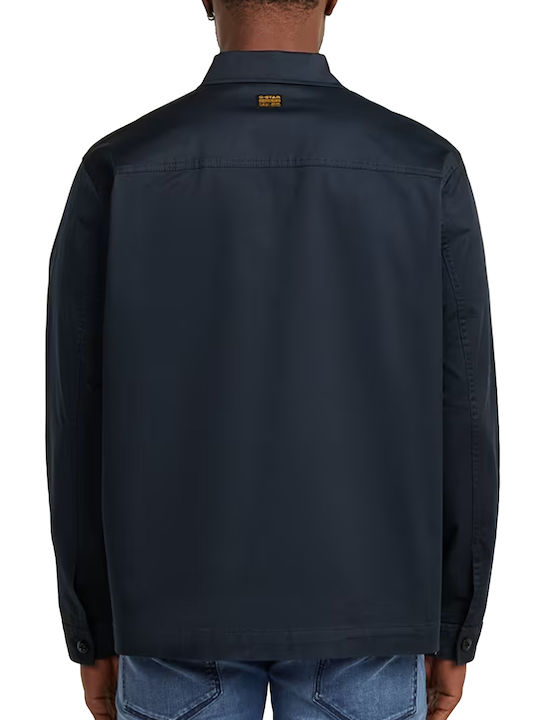 Langärmeliges Overshirt in Dunkelblau