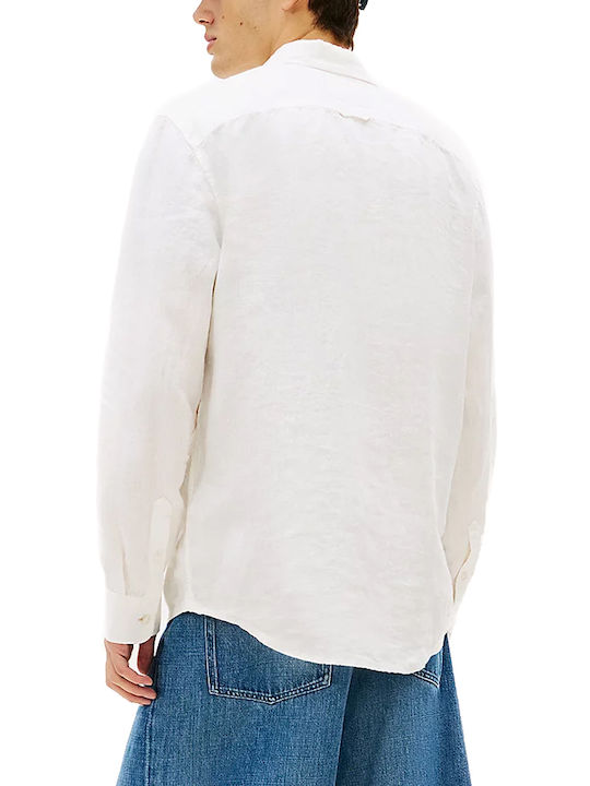 Tommy Hilfiger Λινό Πουκάμισο Εκρου Tommy Hilfiger Λινό Πουκάμισο Εκρου