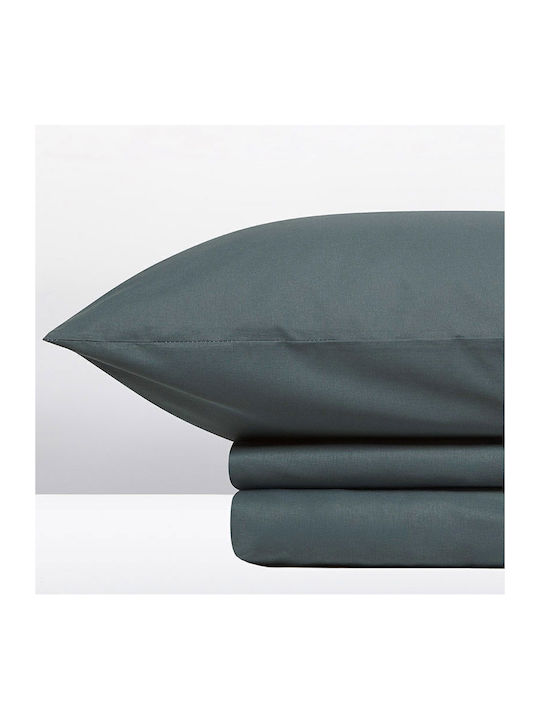 Cannon Cotton Fresh Solid Σετ Σεντόνια Μονά με Λάστιχο 100x200+33εκ. N. Atlantic (3τμχ)