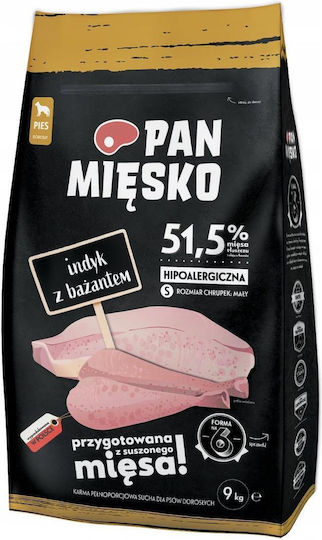 Pan Miesko 9kg Dry Food Gluten-Free for Adult Small Breed Dogs with Turkey