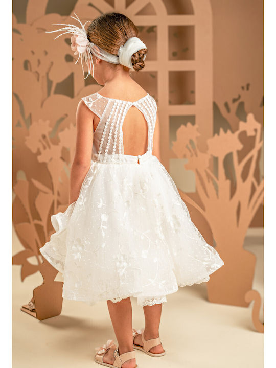 Baby Bloom White Baptism Dress Made of Tulle