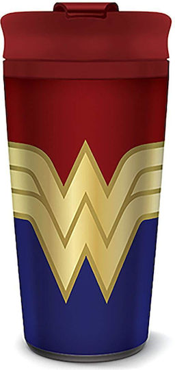 Pyramid International Wonder Woman Glass Thermos Stainless Steel 450ml Multicolour