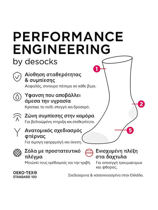 Desocks Laufende Sportsocken Schwarz 1 Paar