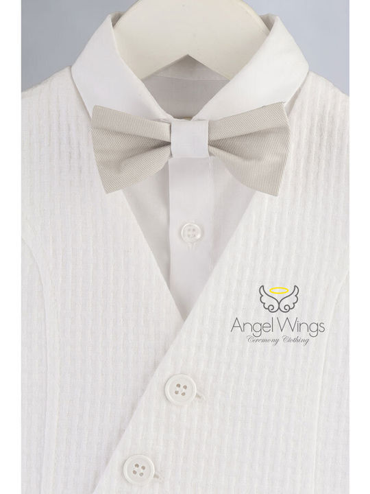 Angel Wings Baptism Suit Beige