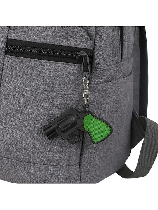 Mini Pistol Revolver Keychain Gadget Led Light Laser 6.5 Cm