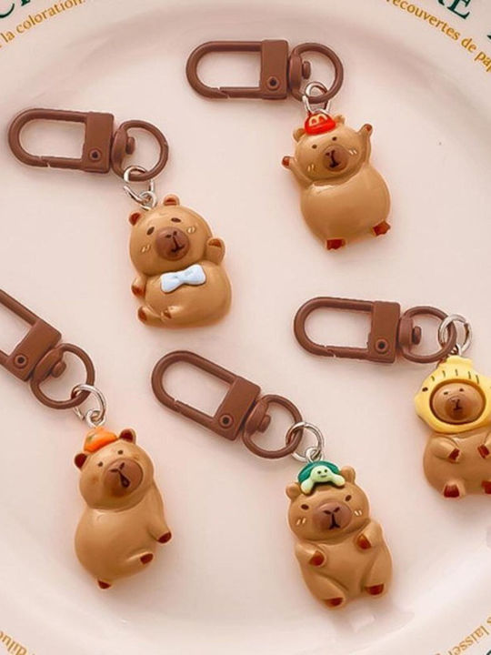 Set Mini Figurine Breloc Capybara Decorațiuni Chei 4 Bucăți