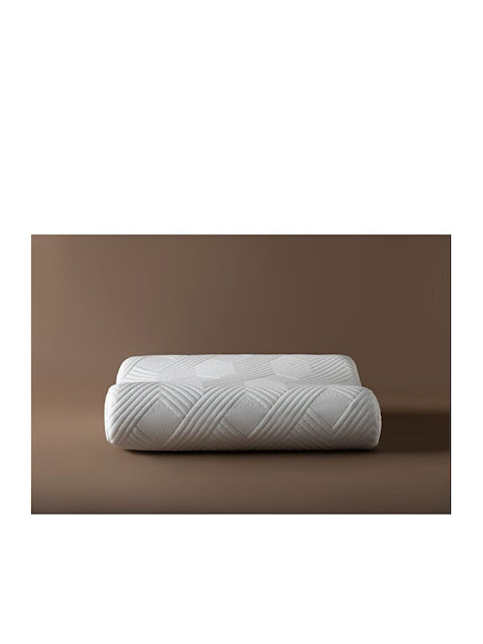 SteweHome Orthopedic Bed Pillow Made of Cotton Visco Antibacterial Comfortable Elegant Beige 40x60cm