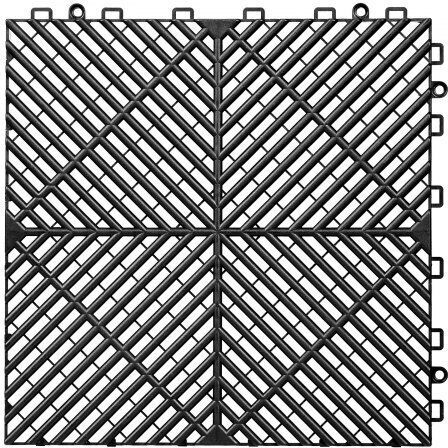 Vevor Set Plastic Floor with 50 Tiles 1.5mm L31xW31cm Black