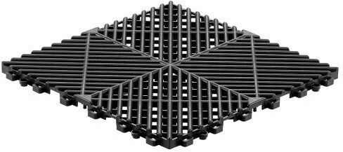 Vevor Set Plastic Floor with 50 Tiles 1.5mm L31xW31cm Black